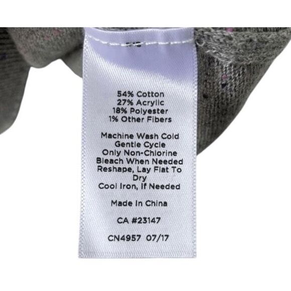 TALBOTS Holiday Sweater 2X Gray Puppy Stocking Stuffer Rainbow Confetti - Picture 5 of 5